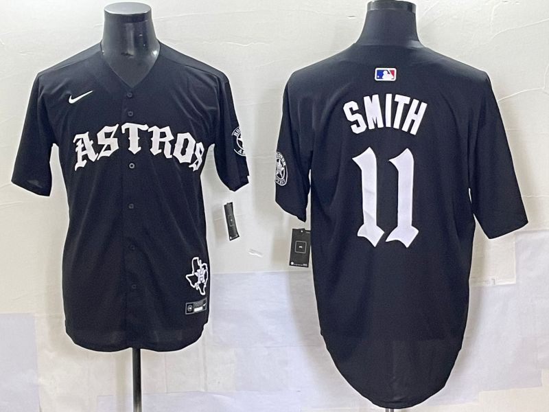 Men 2025 Houston Astros #11 Smith Black Seven generations Joint Name Nike MLB Jersey style 7041->houston astros->MLB Jersey